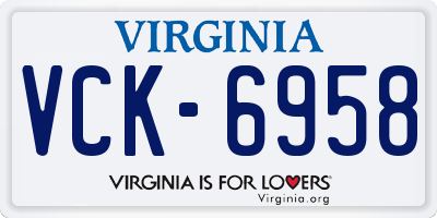 VA license plate VCK6958