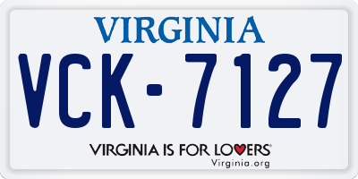 VA license plate VCK7127