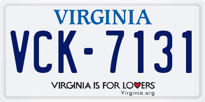 VA license plate VCK7131