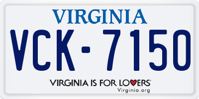 VA license plate VCK7150
