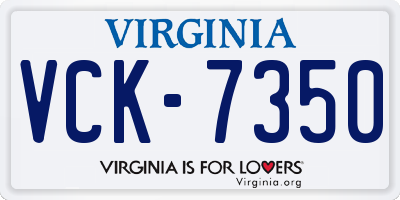 VA license plate VCK7350