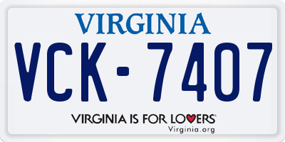 VA license plate VCK7407