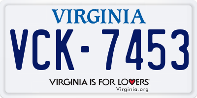 VA license plate VCK7453