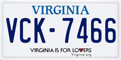 VA license plate VCK7466