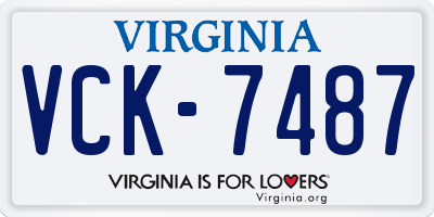 VA license plate VCK7487