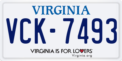 VA license plate VCK7493