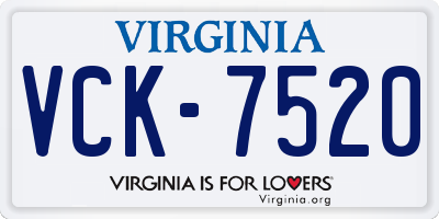 VA license plate VCK7520