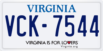 VA license plate VCK7544