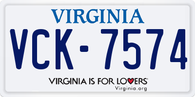 VA license plate VCK7574