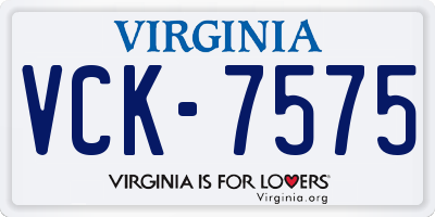 VA license plate VCK7575
