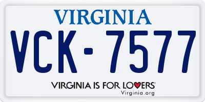 VA license plate VCK7577