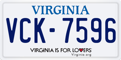 VA license plate VCK7596