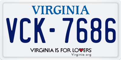 VA license plate VCK7686