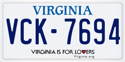 VA license plate VCK7694