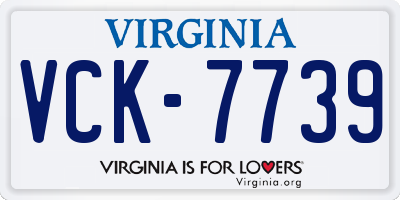 VA license plate VCK7739