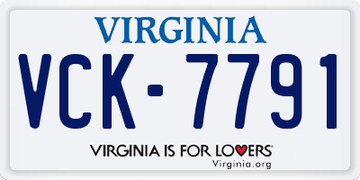 VA license plate VCK7791