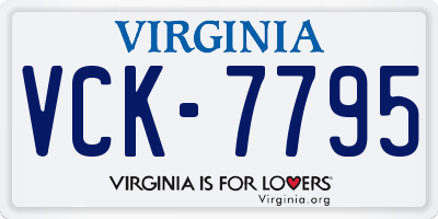 VA license plate VCK7795