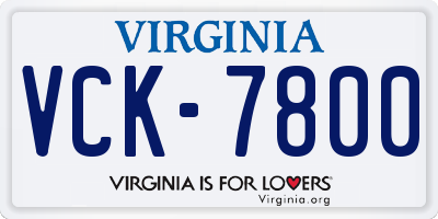 VA license plate VCK7800
