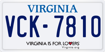 VA license plate VCK7810