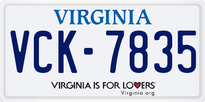 VA license plate VCK7835