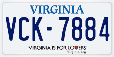 VA license plate VCK7884