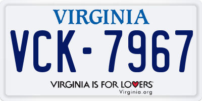 VA license plate VCK7967