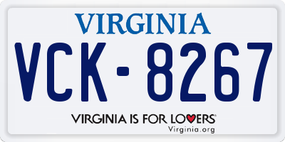 VA license plate VCK8267