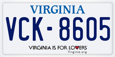 VA license plate VCK8605