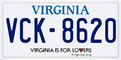 VA license plate VCK8620