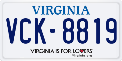 VA license plate VCK8819