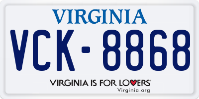 VA license plate VCK8868