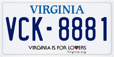 VA license plate VCK8881