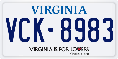 VA license plate VCK8983