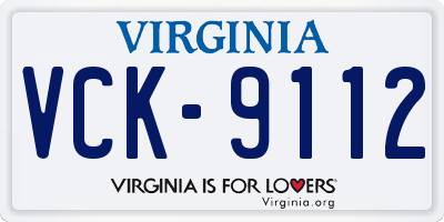 VA license plate VCK9112