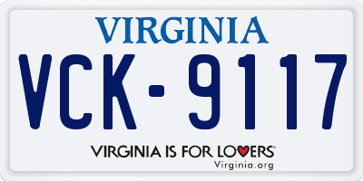 VA license plate VCK9117
