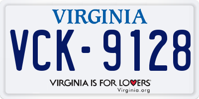 VA license plate VCK9128