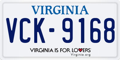 VA license plate VCK9168