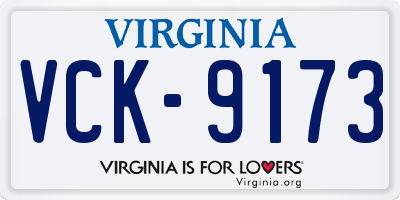 VA license plate VCK9173