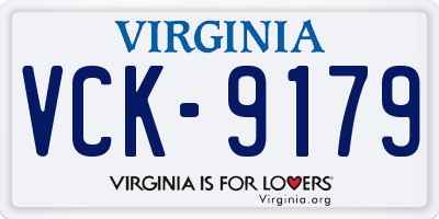 VA license plate VCK9179