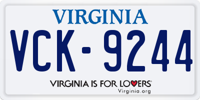 VA license plate VCK9244