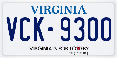 VA license plate VCK9300