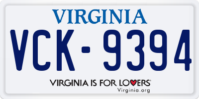 VA license plate VCK9394