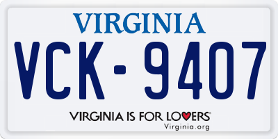 VA license plate VCK9407