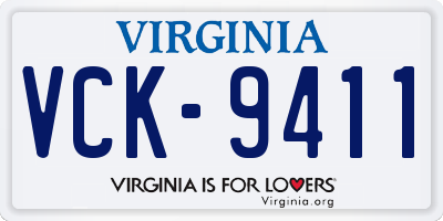 VA license plate VCK9411