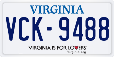 VA license plate VCK9488