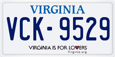 VA license plate VCK9529