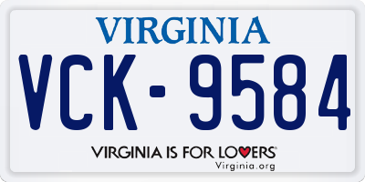 VA license plate VCK9584