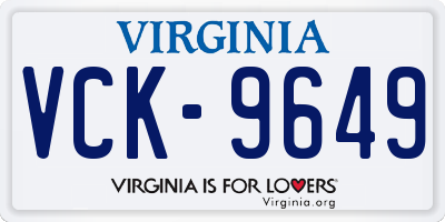 VA license plate VCK9649