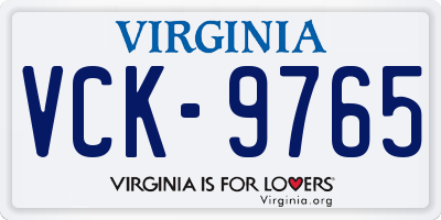 VA license plate VCK9765
