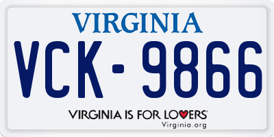 VA license plate VCK9866